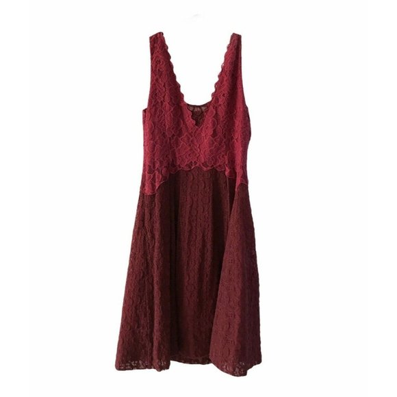 Anthropologie Moulinette Soeurs Carmindy Dress Red Lace Sleeveless - Picture 7 of 10